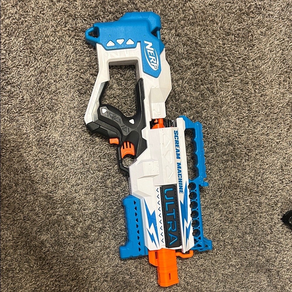 Nerf Ultra Scream Machine Blaster - Blue, White, and Orange